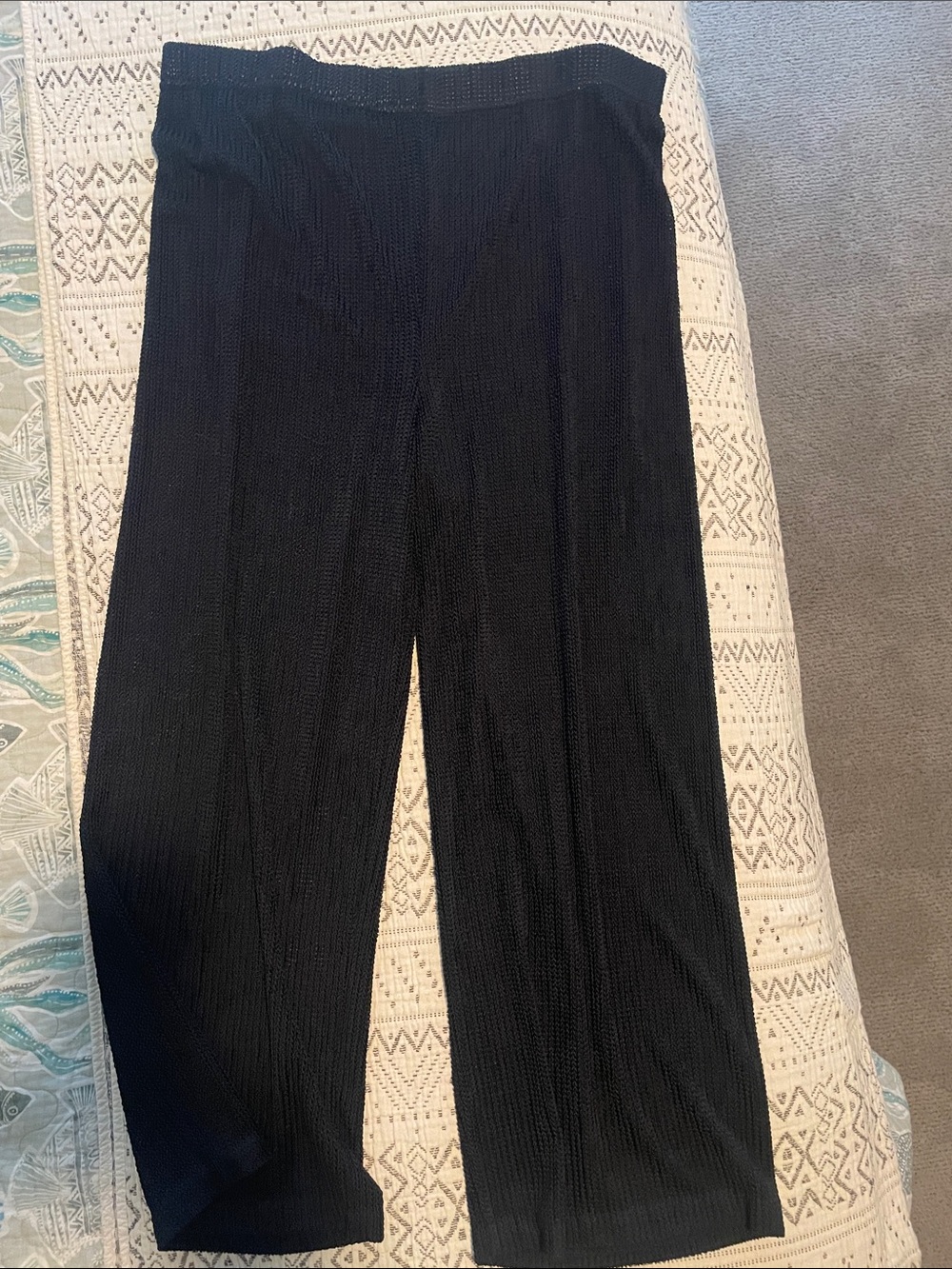 Source Unknown Black Knit Wide-Leg Swim Coverup Pants